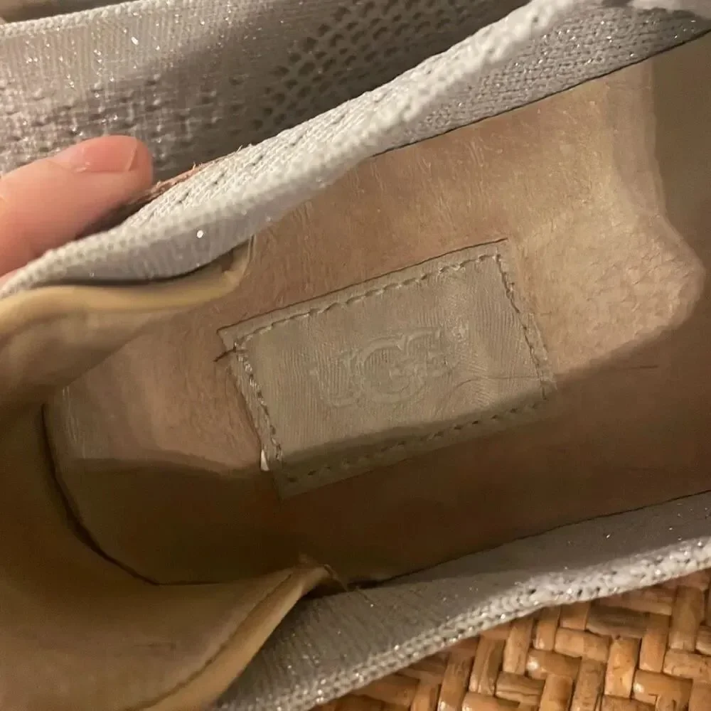 Ugg Sammy grey metallic loafer flats size 9.5